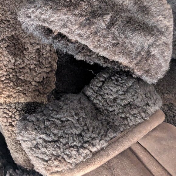 Unbranded Brown Faux Suede, Faux Shearling Coat - Picture 10 of 12